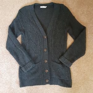Dark gray knit cardigan